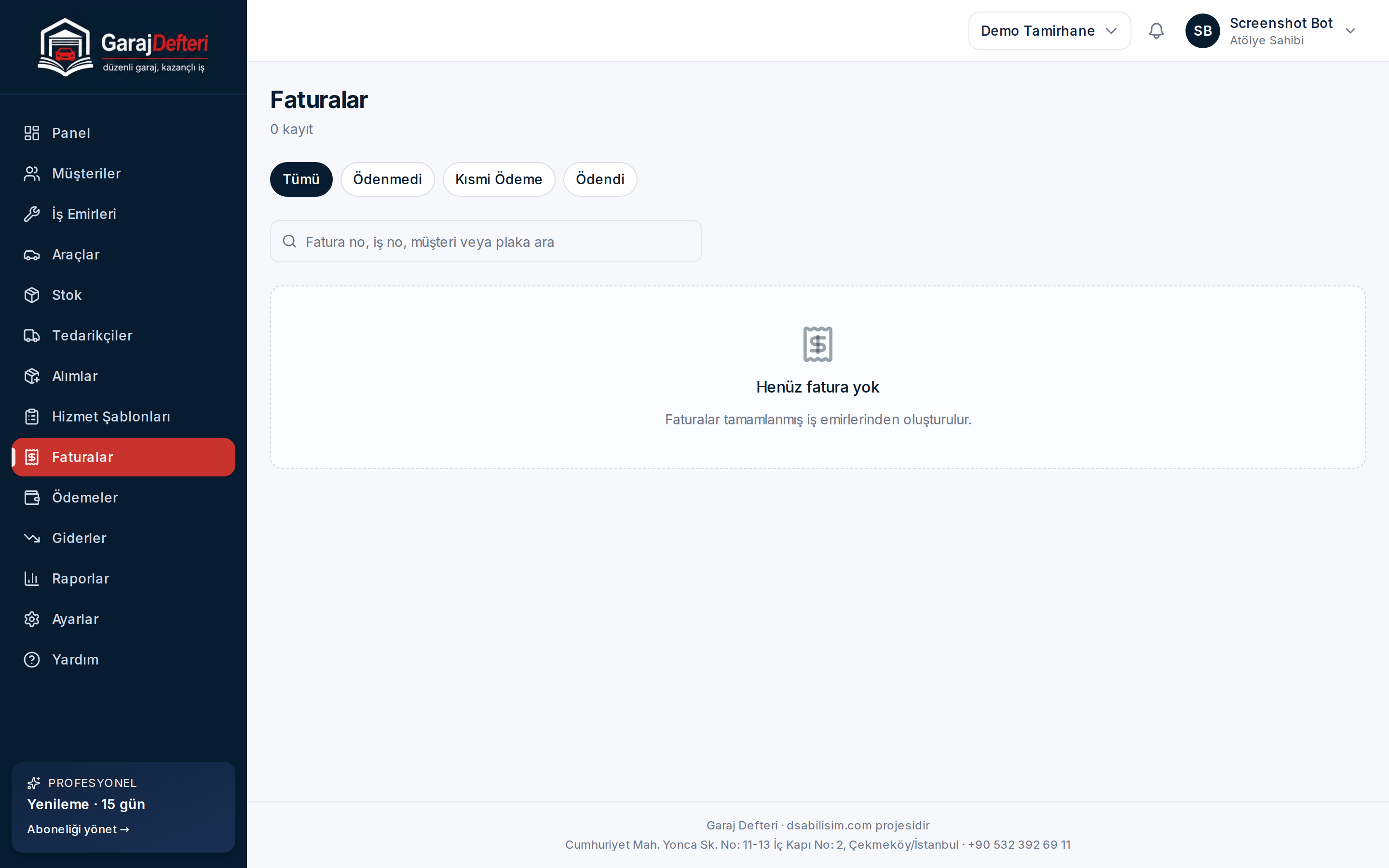 Faturalar